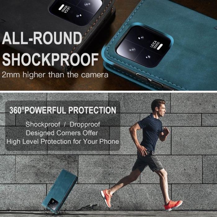 Caseme - CASEME 013 Series Xiaomi 13 5G PU Läder Fodral Blå