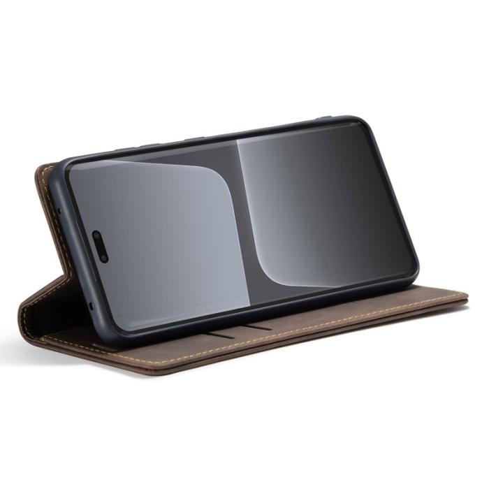 Caseme - CASEME 013 Series Xiaomi 13 Lite Fodral Ställ Läder Kaffe
