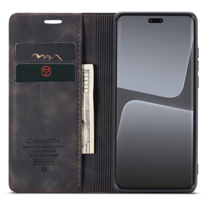 Caseme - CASEME 013 Series Xiaomi 13 Lite Wallet Case Ställ Läder Svart