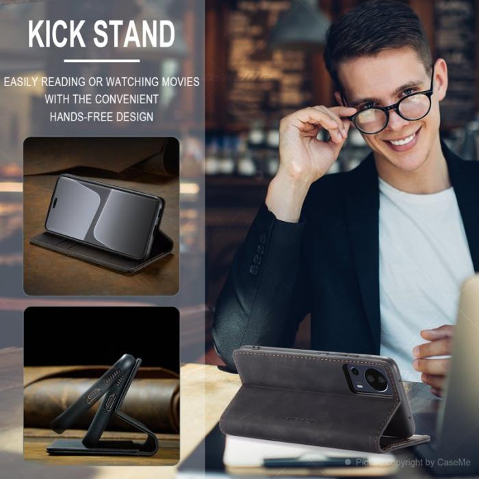 Caseme - CASEME 013 Series Xiaomi 13 Lite Wallet Case Ställ Läder Svart