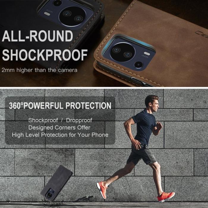 Caseme - CASEME 013 Series Xiaomi 13 Lite Wallet Case Ställ Läder Svart