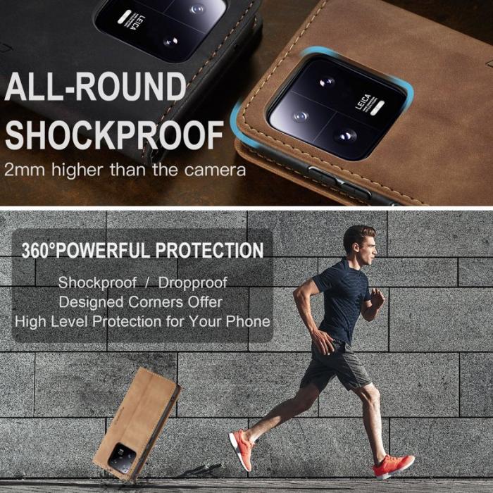 Caseme - CASEME 013 Series Xiaomi 13 Pro 5G Fodral Läderbrun