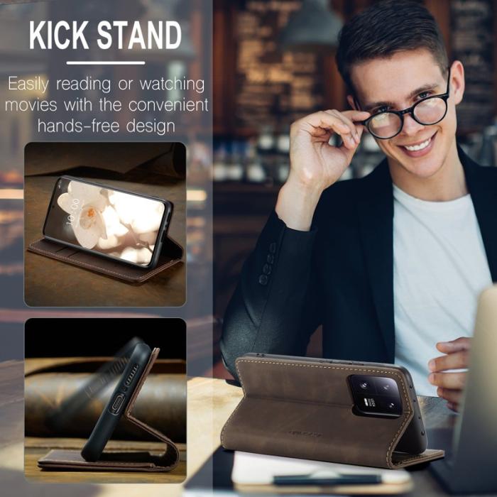 Caseme - CASEME 013 Series Xiaomi 13 Pro 5G Plånboksfodral Kaffe