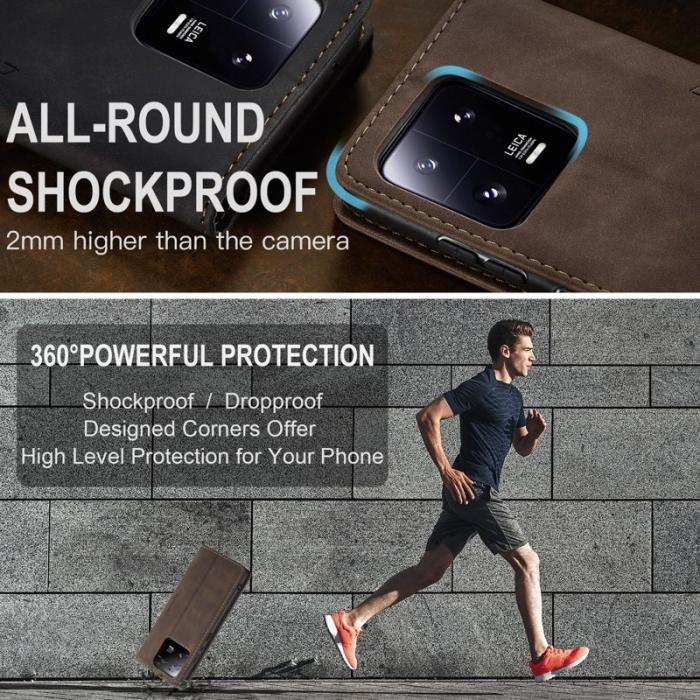 Caseme - CASEME 013 Series Xiaomi 13 Pro 5G Plånboksfodral Kaffe