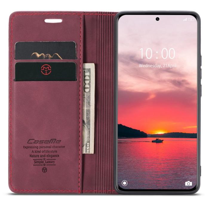 Caseme - CASEME 013 Series Xiaomi 13 Pro 5G Plånboksfodral Vinröd