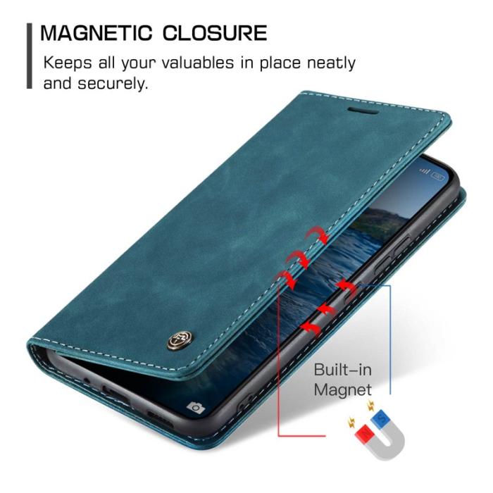 Caseme - CASEME 013 Series Xiaomi 14 Pro Skal Läder Kortfodral Blå