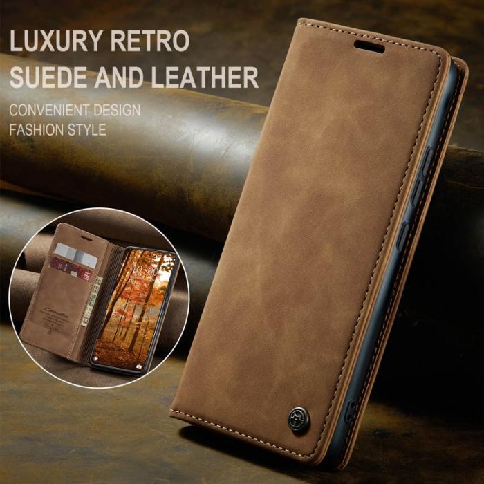 Caseme - CASEME 013 Series Xiaomi 14 Pro Skal Läder Kortfodral Brun