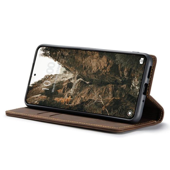 Caseme - CASEME 013 Series Xiaomi 14 Pro Skal Läder Kortfodral Kaffe