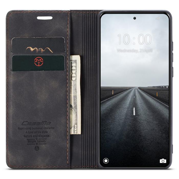 Caseme - CASEME 013 Series Xiaomi 14 Pro Skal Läder Kortfodral Svart