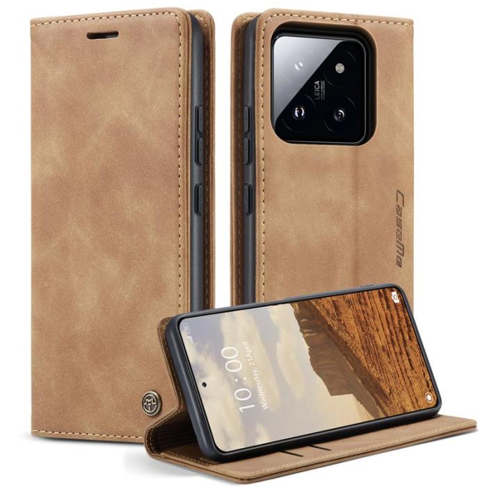 Caseme - CASEME 013 Series Xiaomi 14 Skal Automatisk Stängning Brun