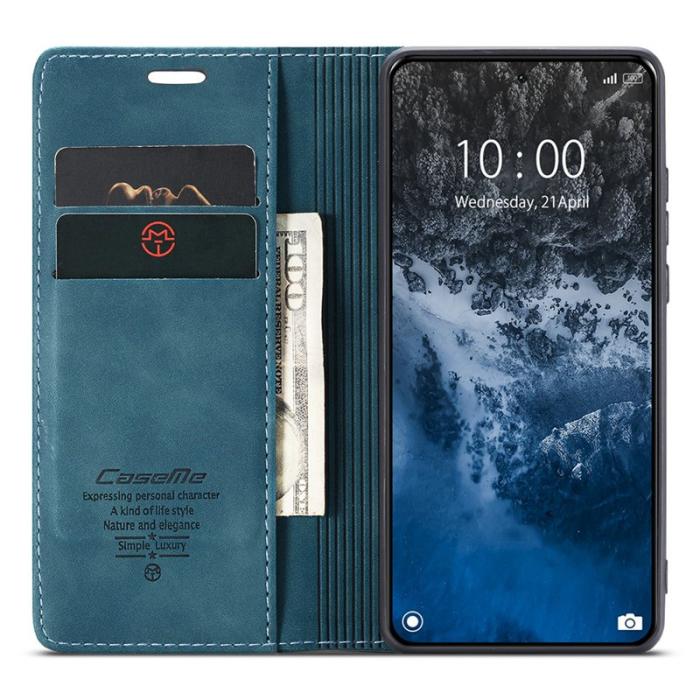 Caseme - CASEME 013 Series Xiaomi 14 Ultra Ställfodral Läder Blå