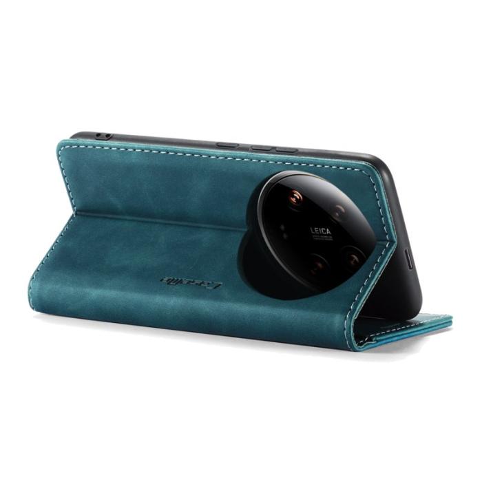 Caseme - CASEME 013 Series Xiaomi 14 Ultra Ställfodral Läder Blå