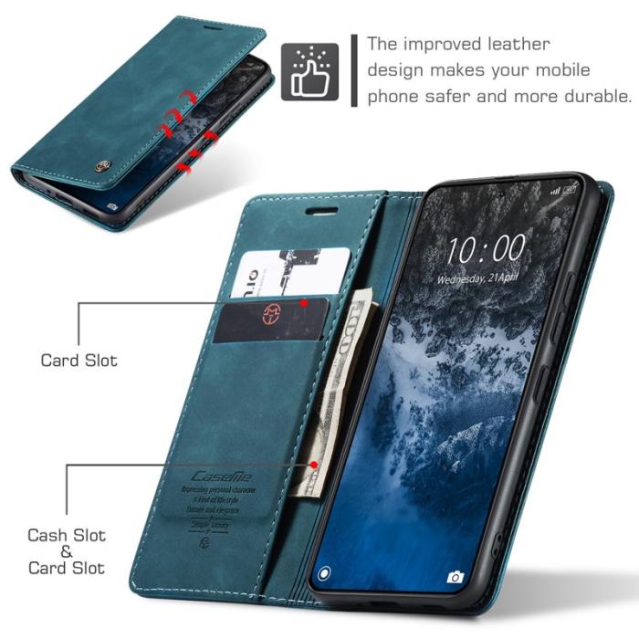 Caseme - CASEME 013 Series Xiaomi 14 Ultra Ställfodral Läder Blå
