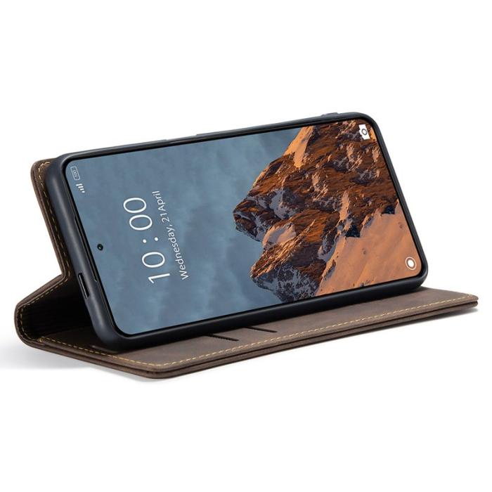 Caseme - CASEME 013 Series Xiaomi 14 Ultra Ställfodral Läder - Kaffe