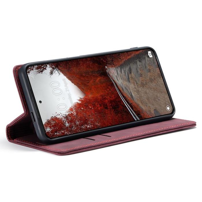 Caseme - CASEME 013 Series Xiaomi 14 Ultra Ställfodral Läder Röd