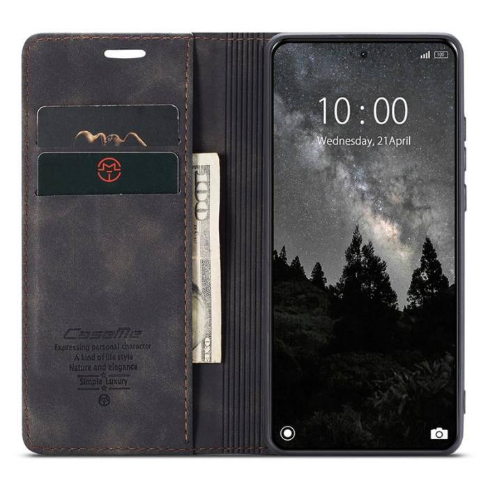 Caseme - CASEME 013 Series Xiaomi 14 Ultra Ställfodral Läder Svart