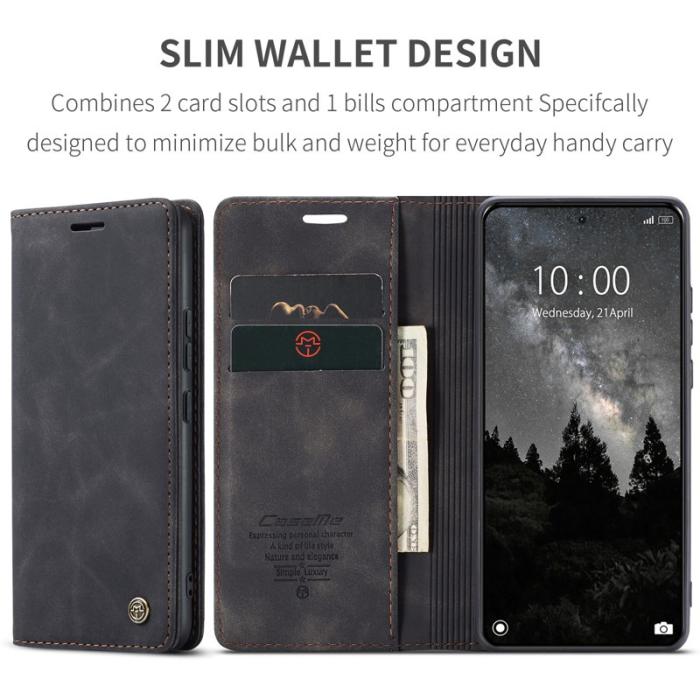 Caseme - CASEME 013 Series Xiaomi 14 Ultra Ställfodral Läder Svart