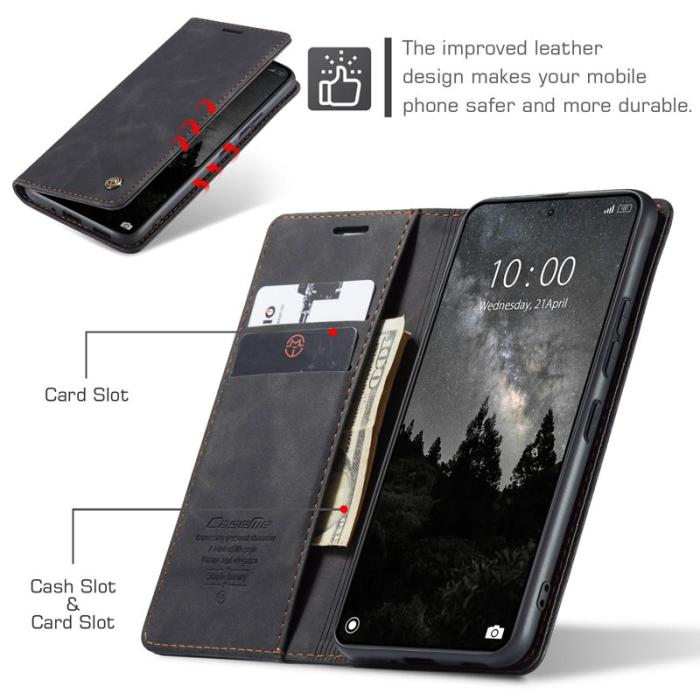 Caseme - CASEME 013 Series Xiaomi 14 Ultra Ställfodral Läder Svart