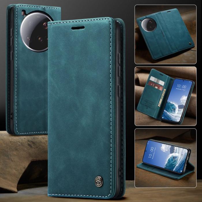 Caseme - CASEME 013 Series Xiaomi 15 Ultra Wallet Case PU Läder Blå