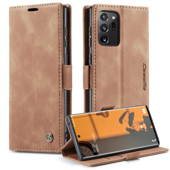 Caseme - CASEME 013 Simplicity Läderfodral för Samsung Galaxy Note20 Ultra - Brun