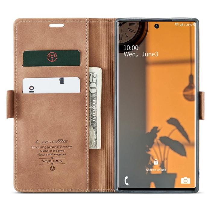 Caseme - CASEME 013 Simplicity Läderfodral för Samsung Galaxy Note20 Ultra - Brun