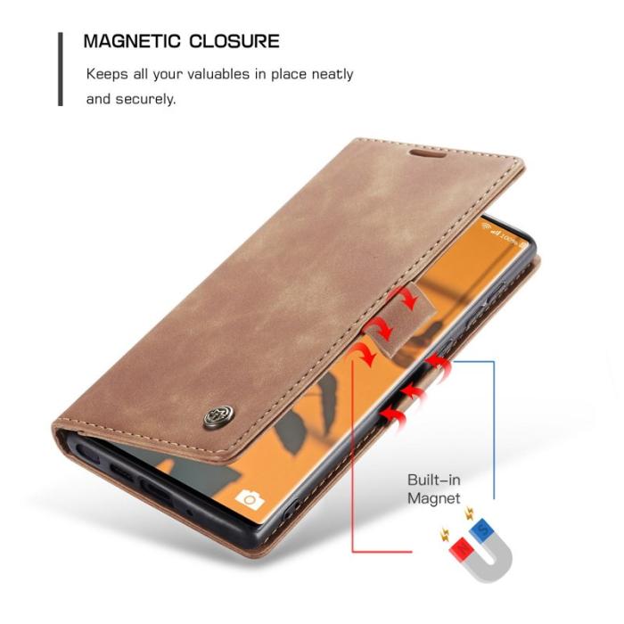 Caseme - CASEME 013 Simplicity Läderfodral för Samsung Galaxy Note20 Ultra - Brun