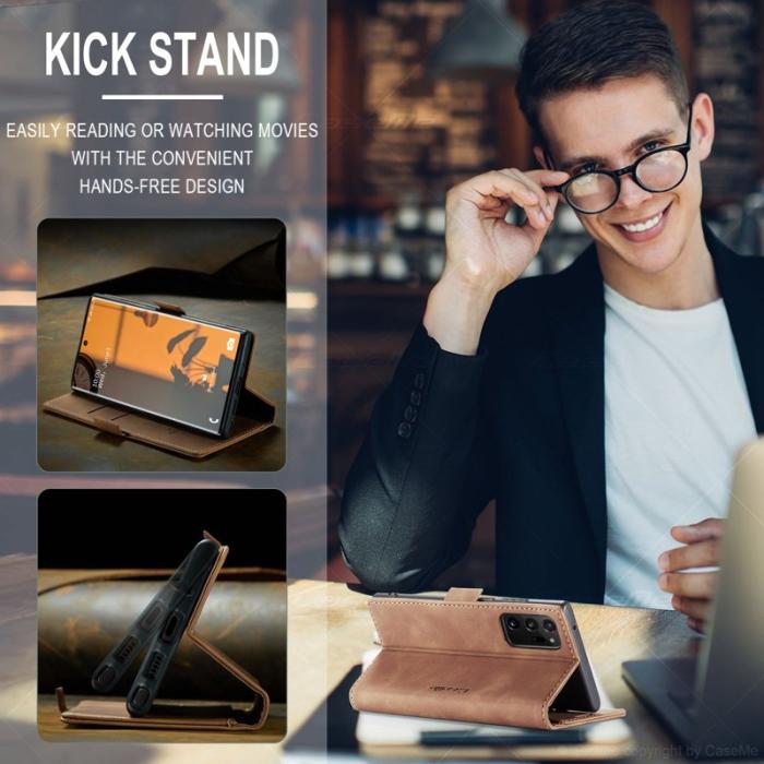 Caseme - CASEME 013 Simplicity Läderfodral för Samsung Galaxy Note20 Ultra - Brun