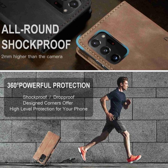 Caseme - CASEME 013 Simplicity Läderfodral för Samsung Galaxy Note20 Ultra - Brun