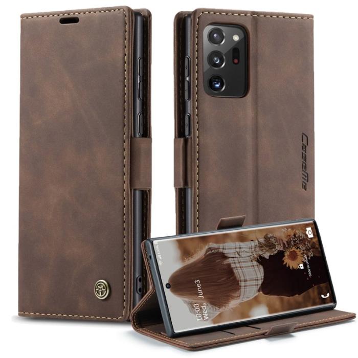 Caseme - CASEME 013 Simplicity Läderfodral för Samsung Galaxy Note20 Ultra - Coffee