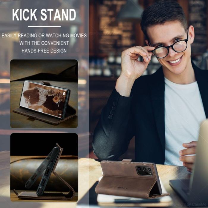 Caseme - CASEME 013 Simplicity Läderfodral för Samsung Galaxy Note20 Ultra - Coffee