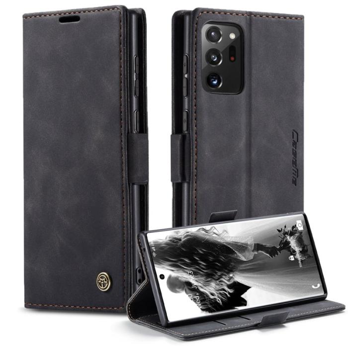 Caseme - CASEME 013 Simplicity Läderfodral för Samsung Galaxy Note20 Ultra - Svart
