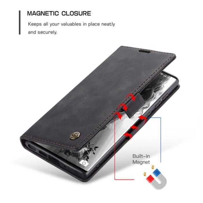 Caseme - CASEME 013 Simplicity Läderfodral för Samsung Galaxy Note20 Ultra - Svart