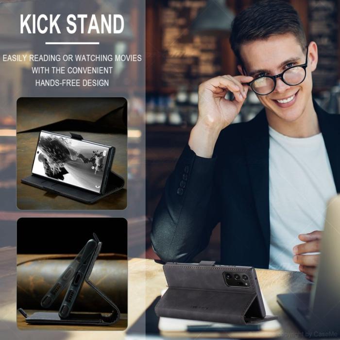 Caseme - CASEME 013 Simplicity Läderfodral för Samsung Galaxy Note20 Ultra - Svart