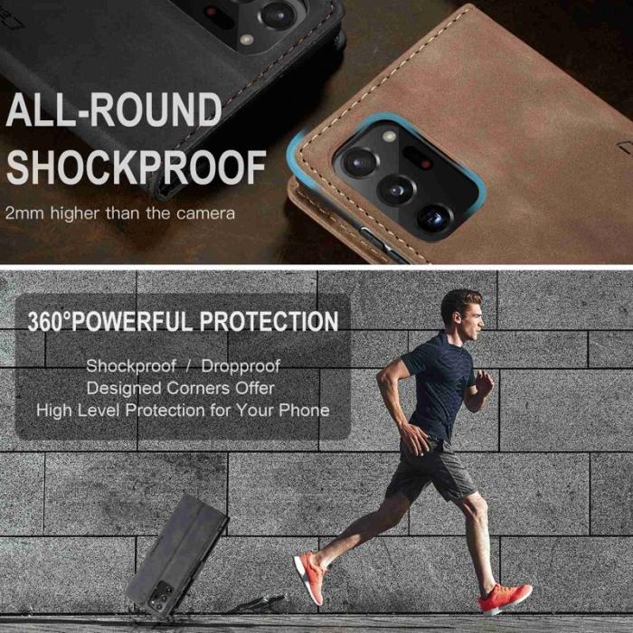 Caseme - CASEME 013 Simplicity Läderfodral för Samsung Galaxy Note20 Ultra - Svart