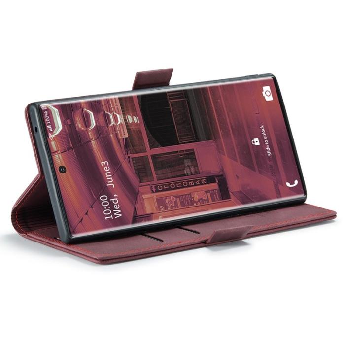 Caseme - CASEME 013 Simplicity Läderfodral Samsung Galaxy Note20 Ultra Vinröd