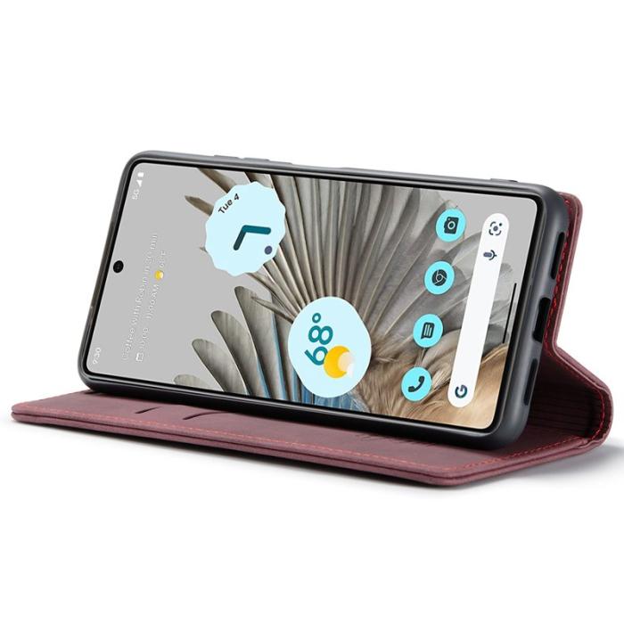 Caseme - CASEME 013 Skal för Google Pixel 7 Pro 5G Röd PU Läder Flip