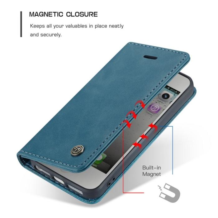 Caseme - CASEME 013 Skal för iPhone 5s/SE (1:a gen) Läder Blå