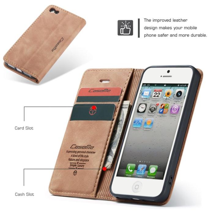 Caseme - CASEME 013 Skal för iPhone 5s/SE (1:a gen) Läder - Brun