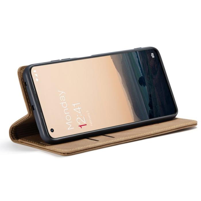 Caseme - CASEME 013 Skal för OnePlus 11 5G Magnetisk Flip PU Läder Brun