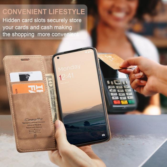 Caseme - CASEME 013 Skal för OnePlus 11 5G Magnetisk Flip PU Läder Brun