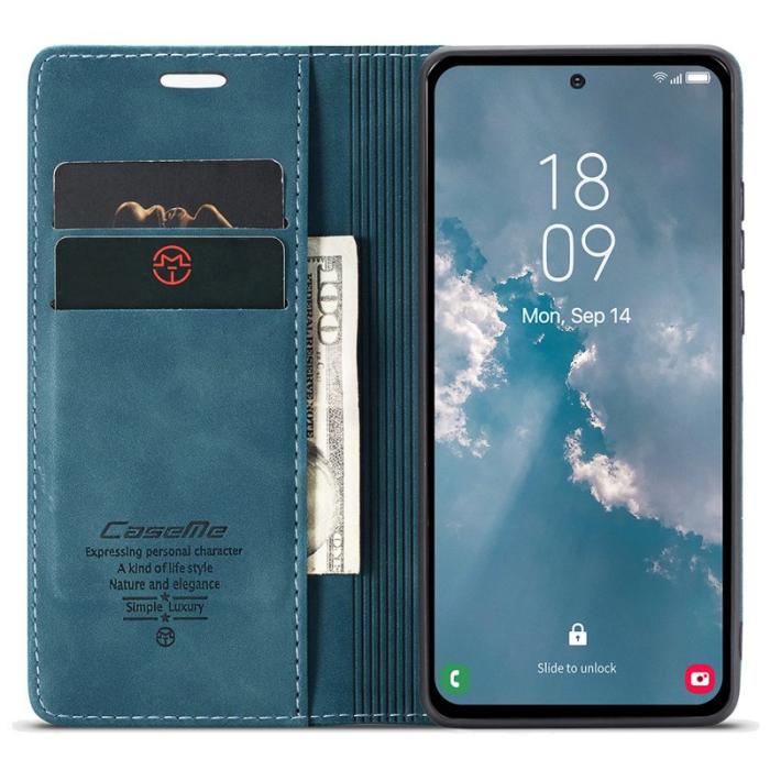Caseme - CASEME 013 Mobilskal för Samsung Galaxy A54 5G KonstLäder Blå