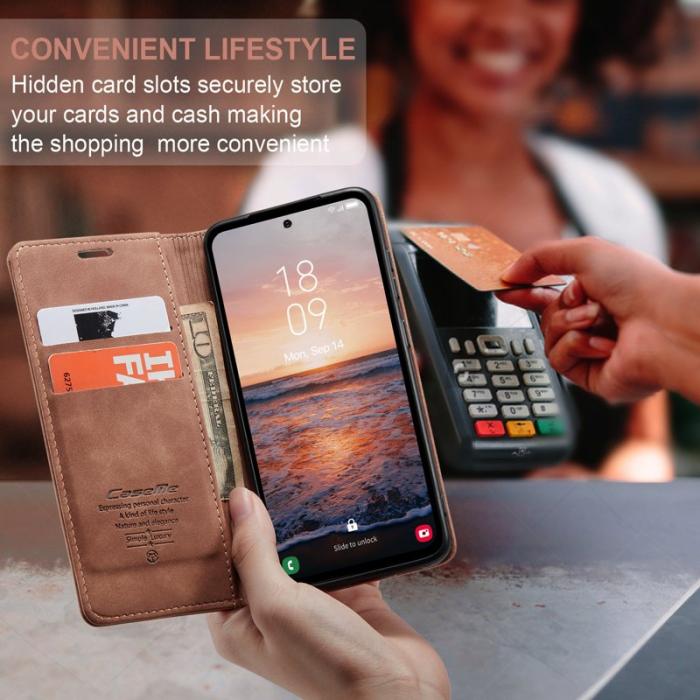 Caseme - CASEME 013 Mobilskal för Samsung Galaxy A54 5G KonstLäder Brun