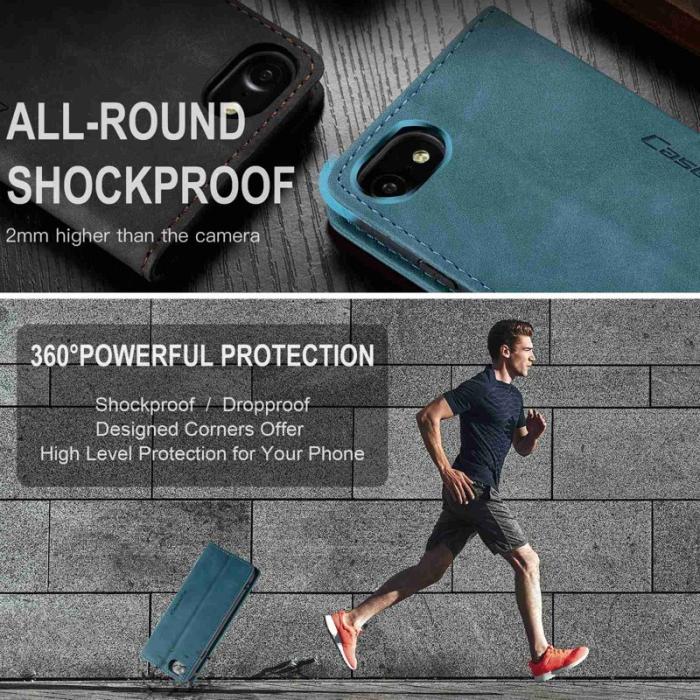 Caseme - CASEME 013 Skal i PU-läder med plånbok för iPhone 8/7/SE Blå