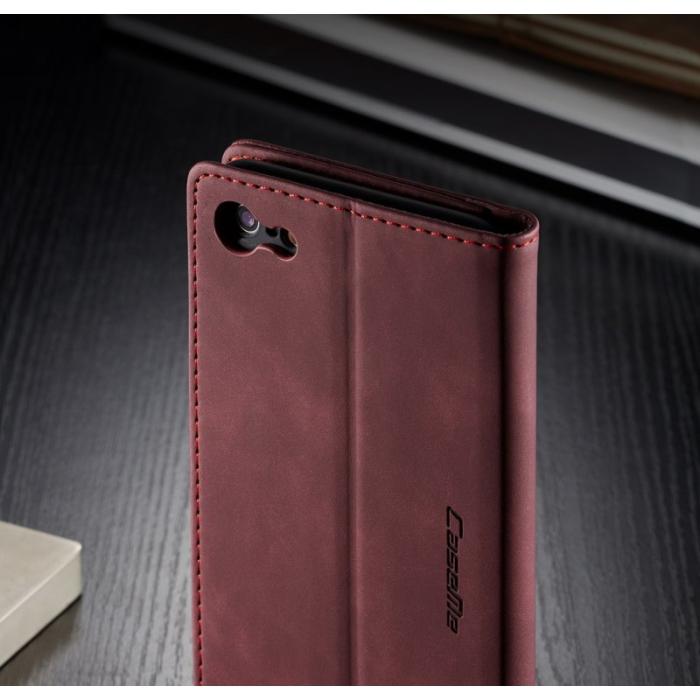 Caseme - CASEME 013 Skal i PU-läder med ställ för iPhone 6s - Vinröd