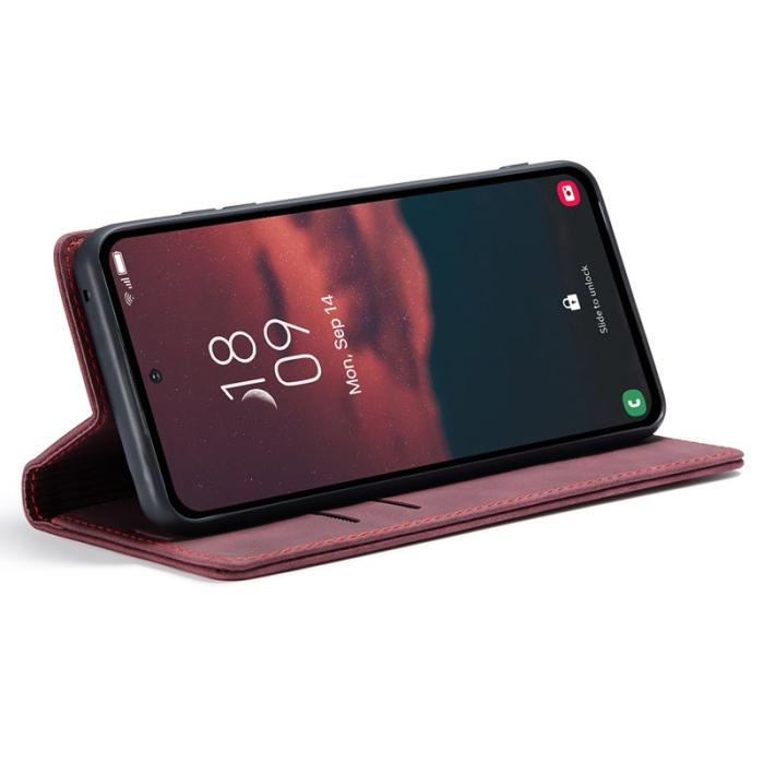 Caseme - CASEME 013 Mobilskal till Samsung Galaxy A54 5G KonstLäder Vinröd