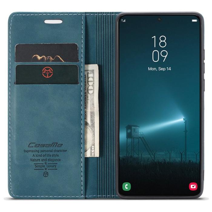 Caseme - CASEME 013 TPU Plånboksfodral Ställ Design för Samsung Galaxy S22+ - Grön