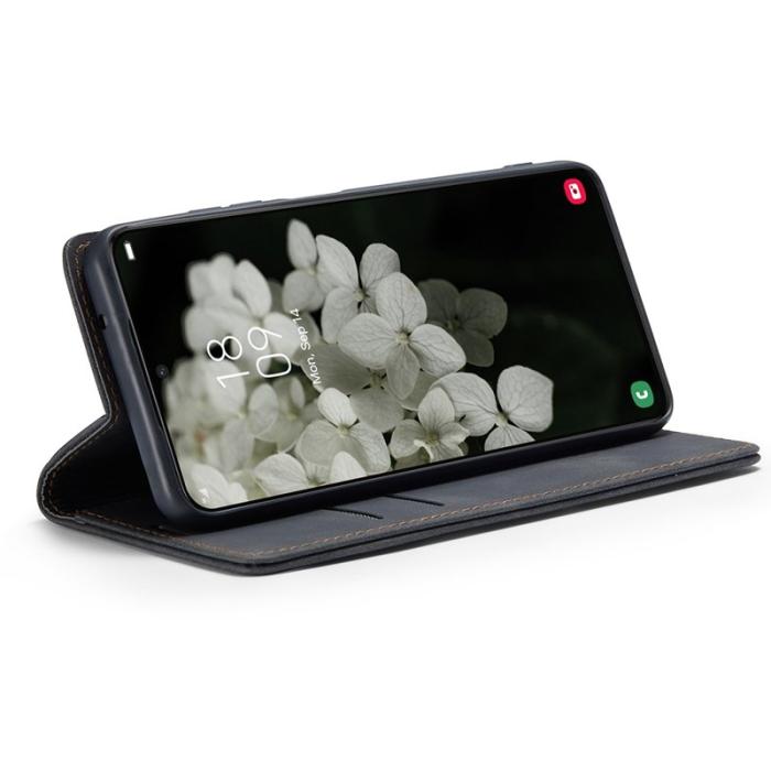 Caseme - CASEME 013 TPU Konstläder Plånboksfodral till Samsung Galaxy S22+ 5G - Svart
