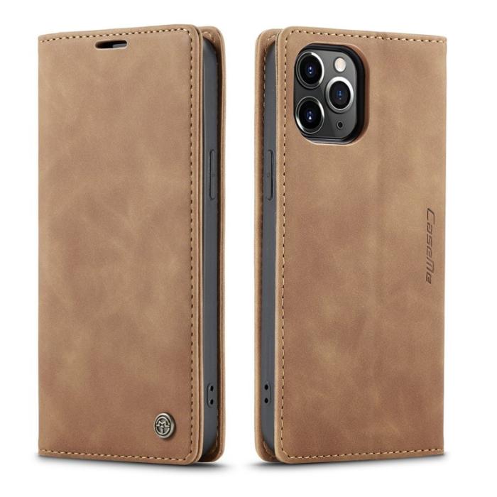 Caseme - CASEME 013 Wallet Auto-absorbed Leather Flip Case iPhone 12 Pro Max Brown