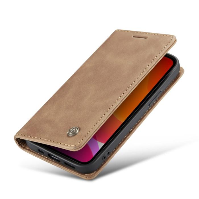 Caseme - CASEME 013 Wallet Auto-absorbed Leather Flip Case iPhone 12 Pro Max Brown