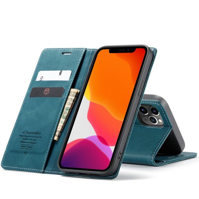 Caseme - CASEME 013 Wallet Auto-absorbed Leather Flip Case iPhone 12 Pro Max Grön